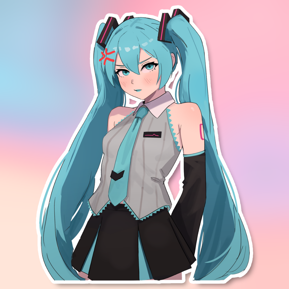 BLUE-HAIRED GRUMPYPANTS STICKER (ZUWUDRAWS)