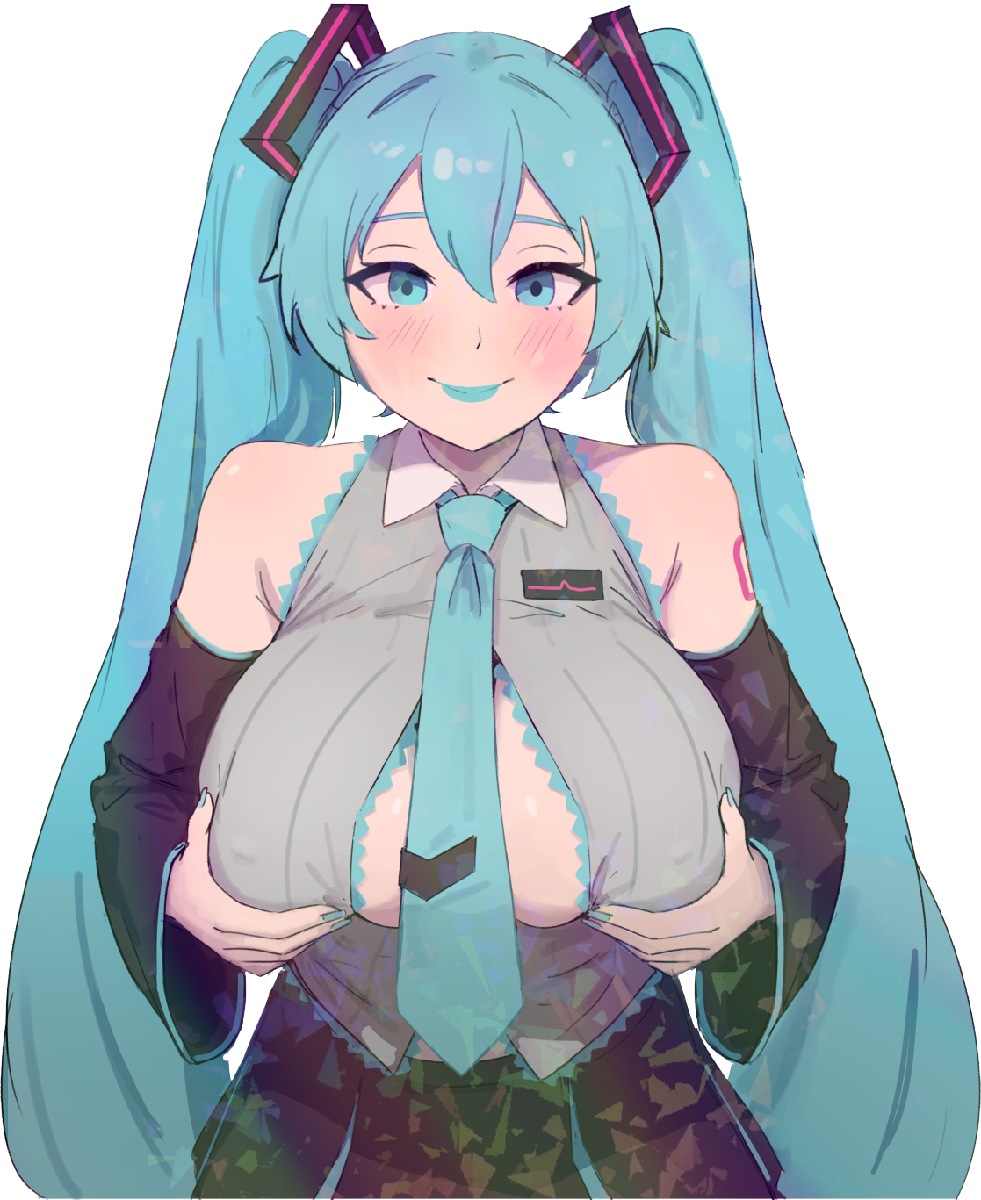 BLUE-HAIRED BIG BOOBS STICKER! (ZUWUDRAWS)