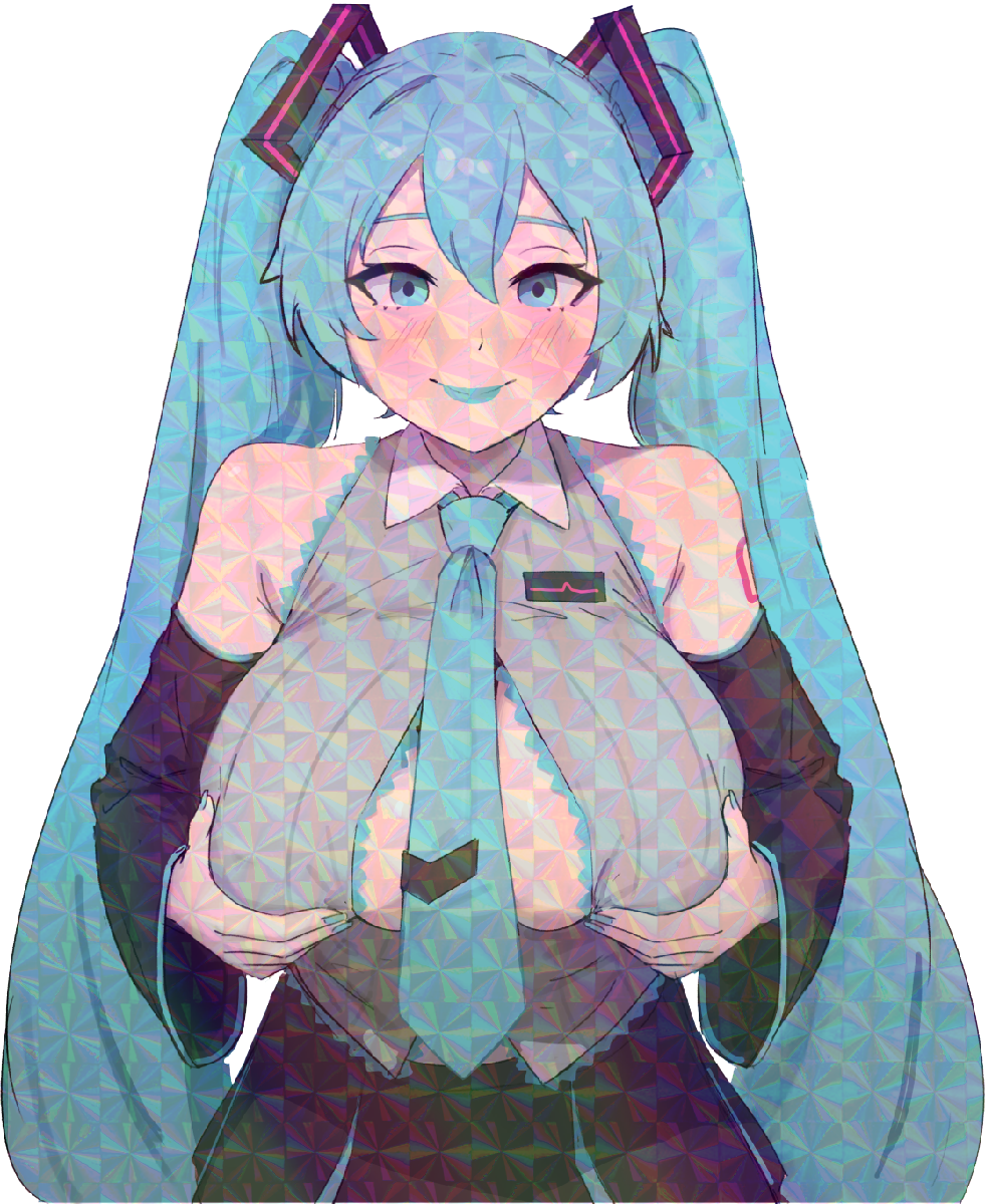 BLUE-HAIRED BIG BOOBS STICKER! (ZUWUDRAWS)