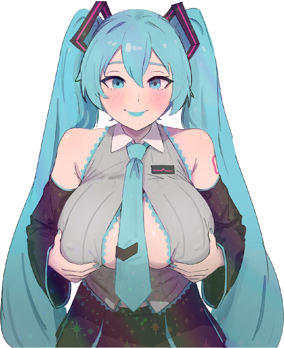 BLUE-HAIRED BIG BOOBS STICKER! (ZUWUDRAWS)