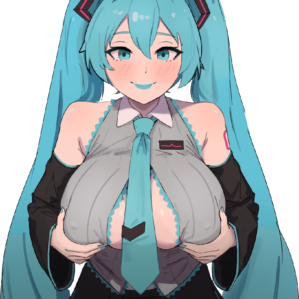 BLUE-HAIRED BIG BOOBS STICKER! (ZUWUDRAWS)