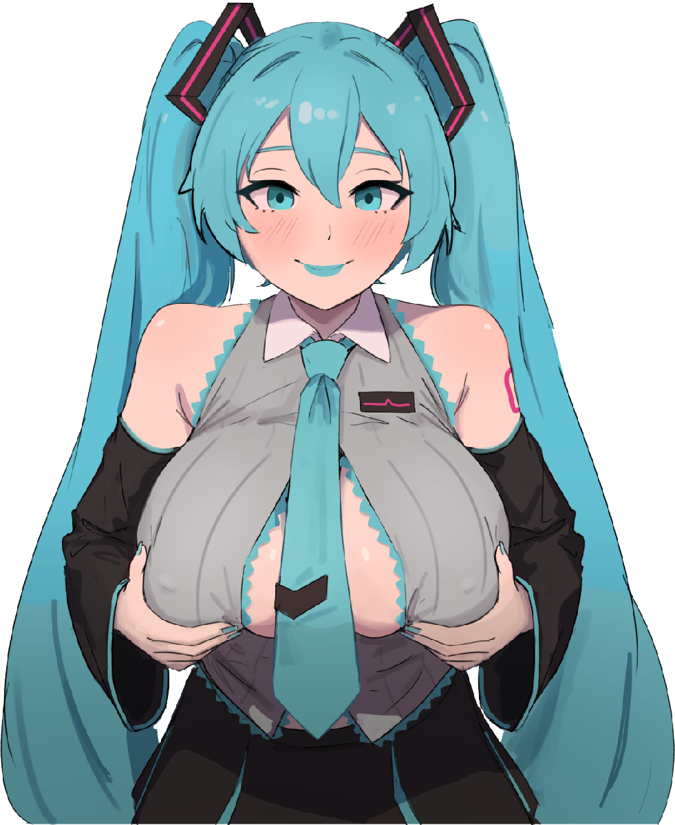 BLUE-HAIRED BIG BOOBS STICKER! (ZUWUDRAWS)
