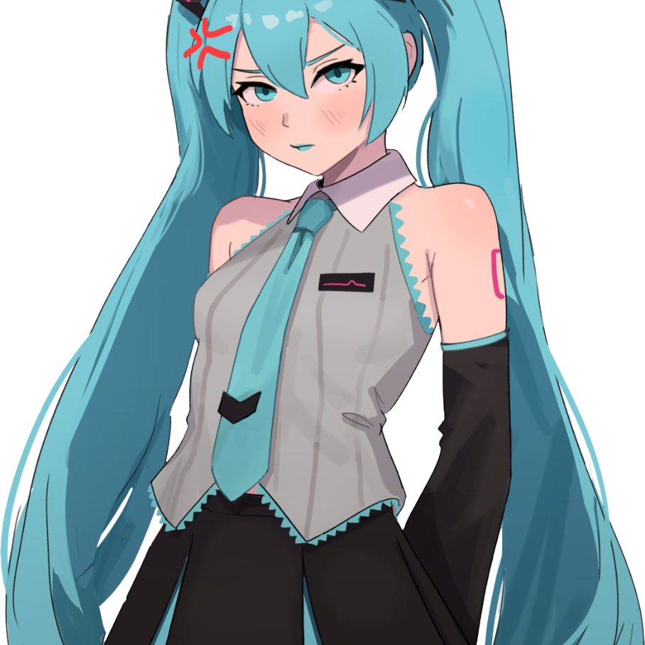 BLUE-HAIRED GRUMPYPANTS STICKER (ZUWUDRAWS)