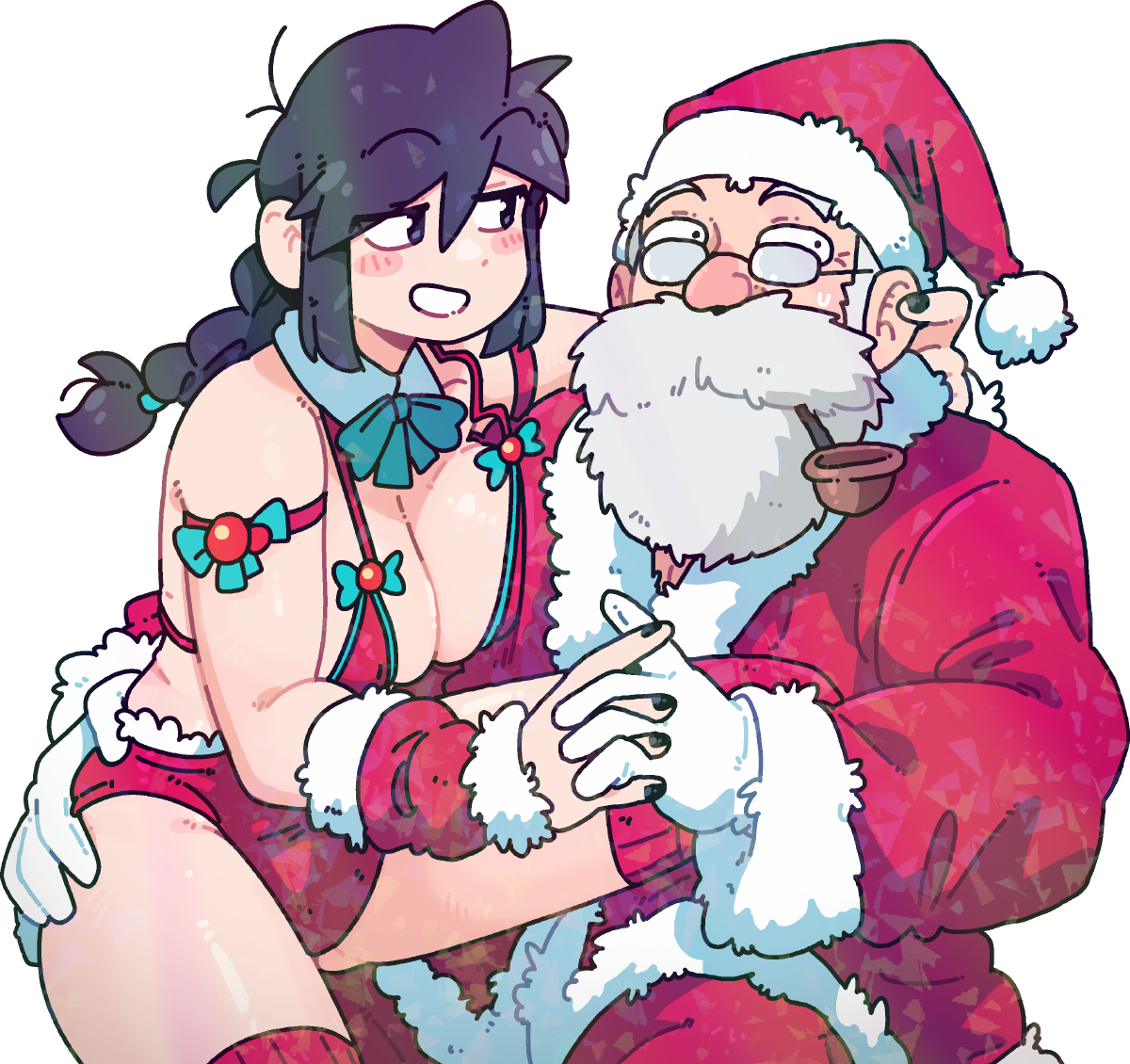 LUCIA AND SANTA STICKER! (VARIANTS) (BRYCE AND SCOTT)