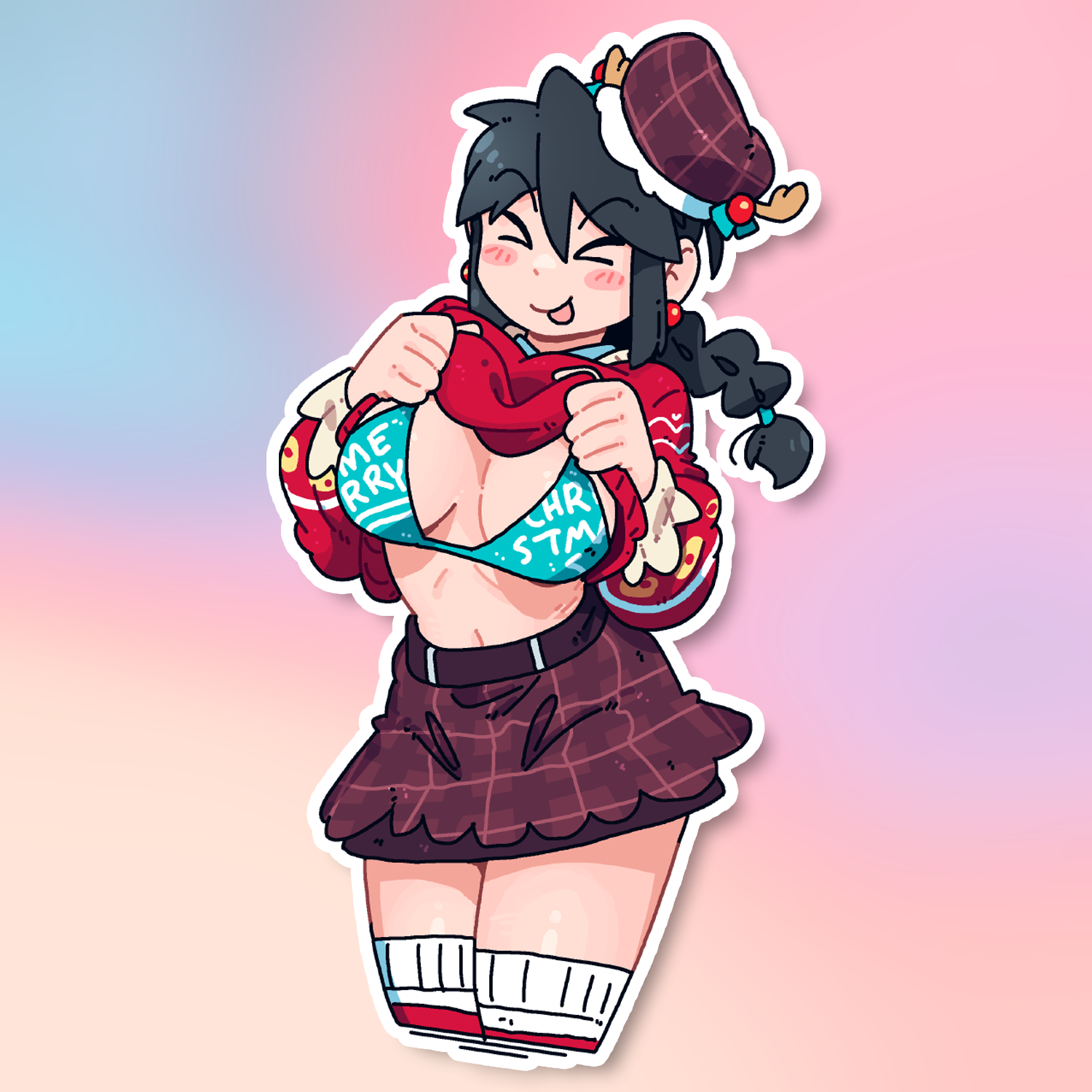 CHRISTMAS BOOBDROP LUCIA STICKER! (VARIANTS) (BRYCE AND SCOTT)
