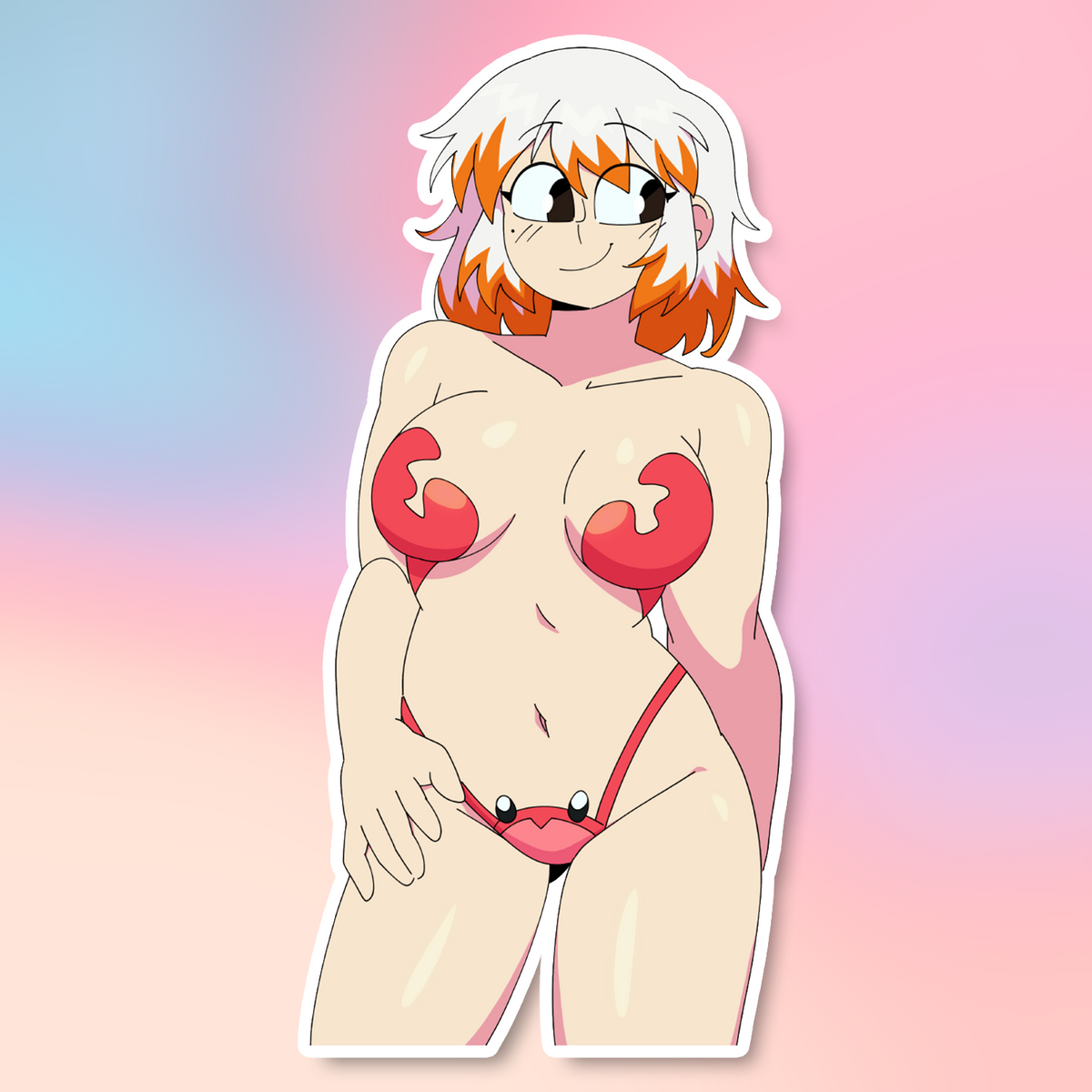 CRAB BIKINI LIZ STICKER (QUINTZEEE)