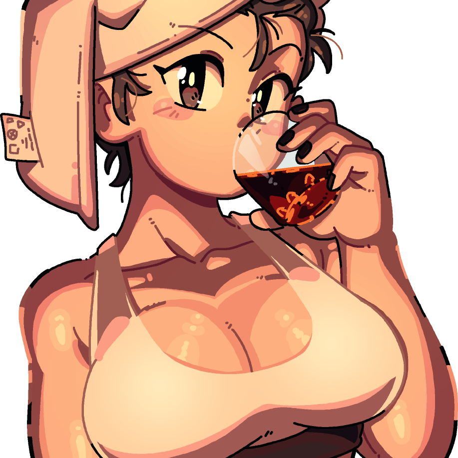 LUCIA ENJOYING A DRINK! (VARIANTS) (BRYCE AND SCOTT)