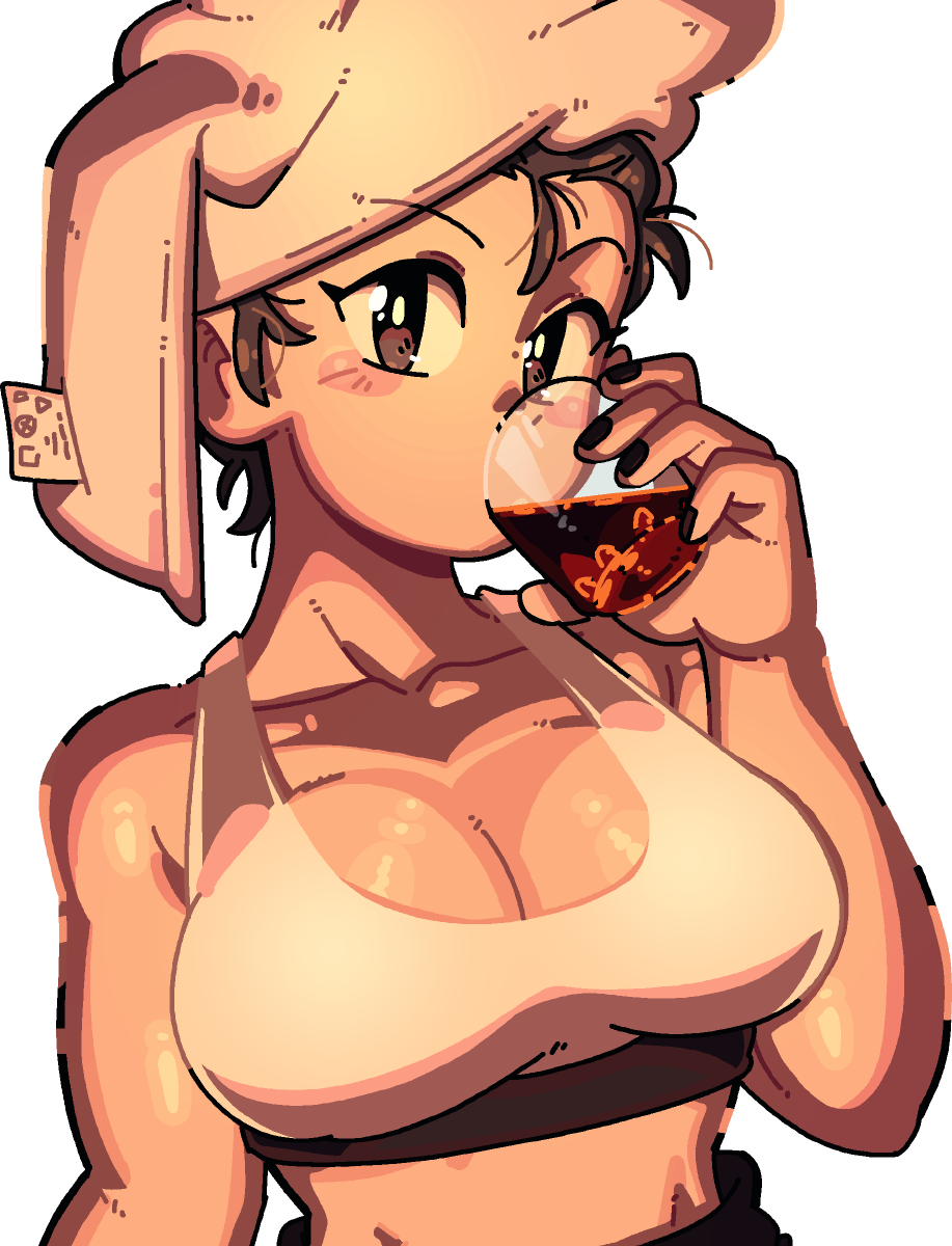 LUCIA ENJOYING A DRINK! (VARIANTS) (BRYCE AND SCOTT)