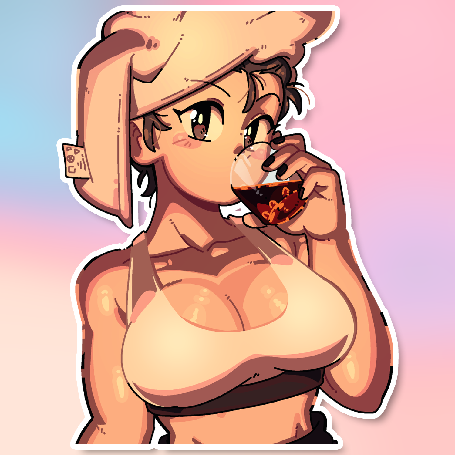 LUCIA ENJOYING A DRINK! (VARIANTS) (BRYCE AND SCOTT)