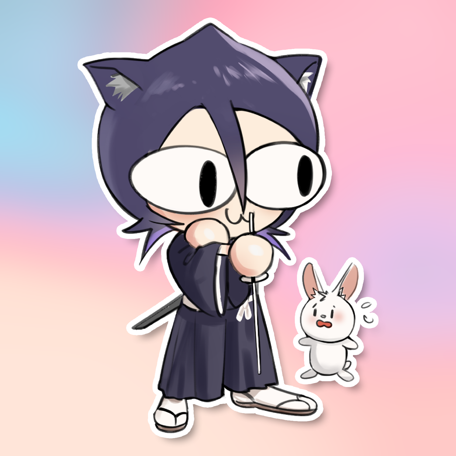 NEKO RUKIA CHIBI #2 STICKER (WALIGNER)