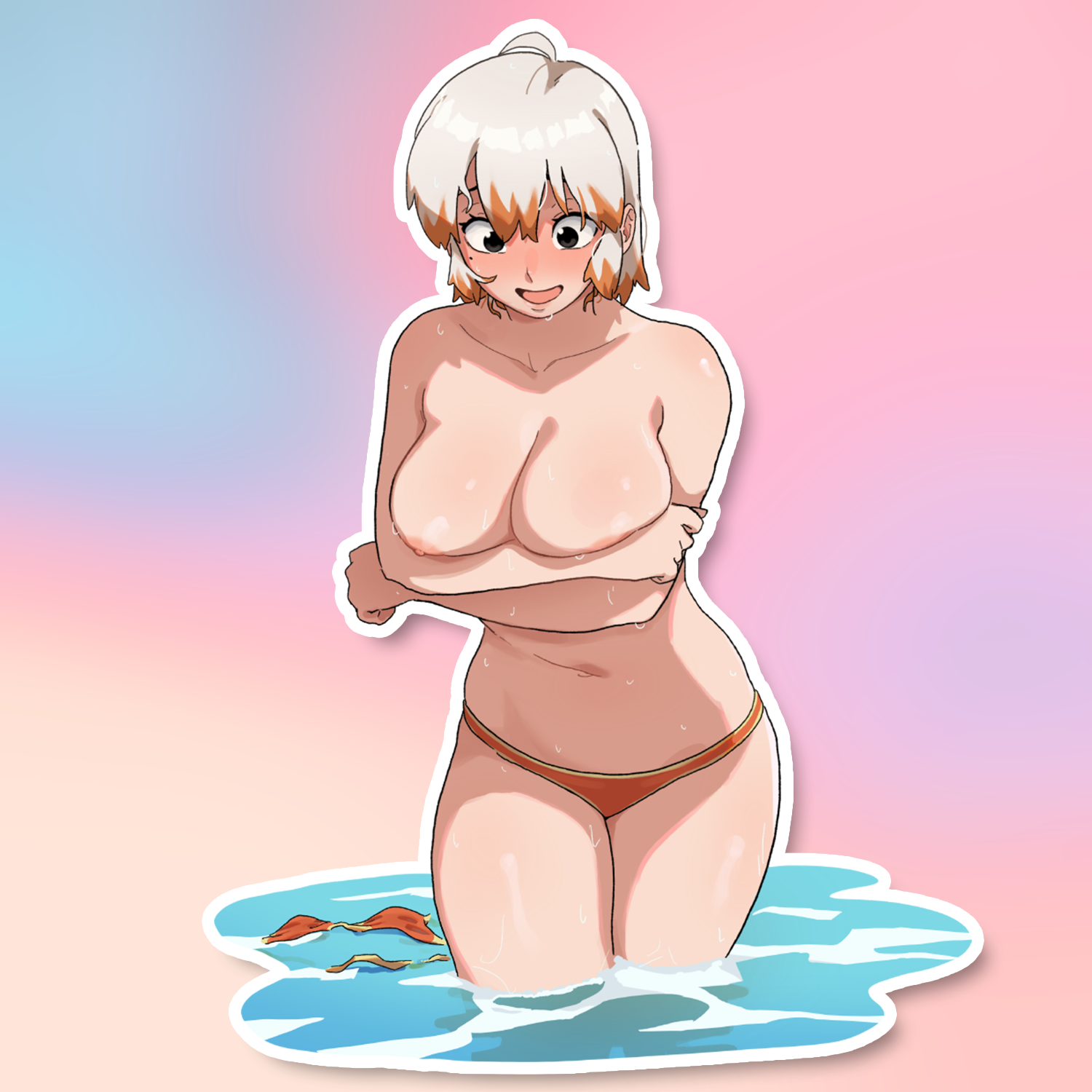 TOPLESS LIZ STICKER! (DASHI)