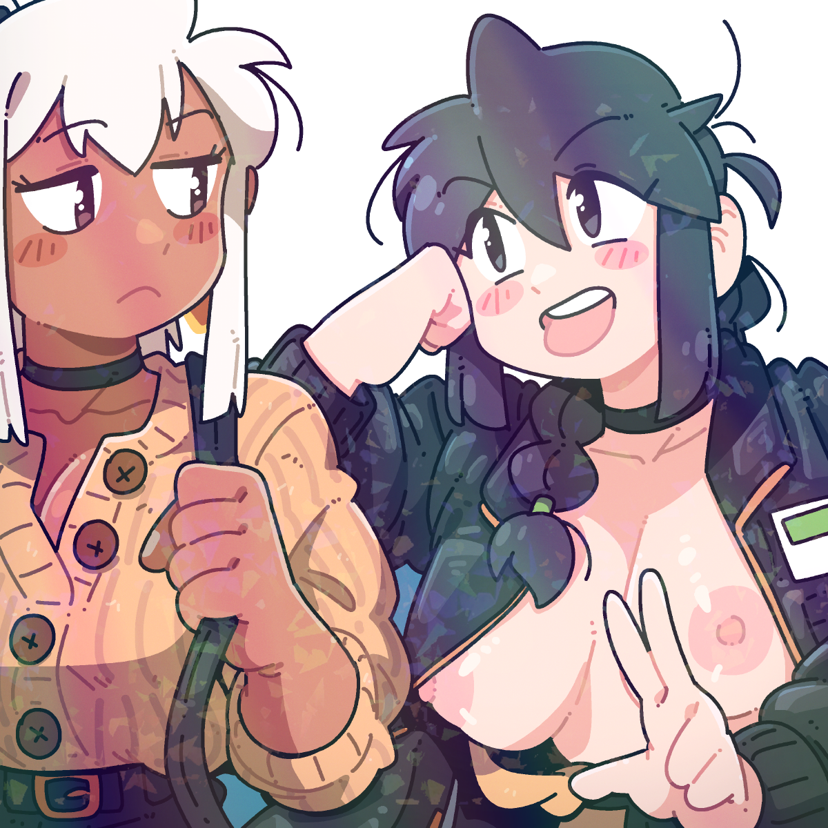 TONGUE OUT, PEACE SIGN UP STICKER! (BRYCE AND SCOTT)