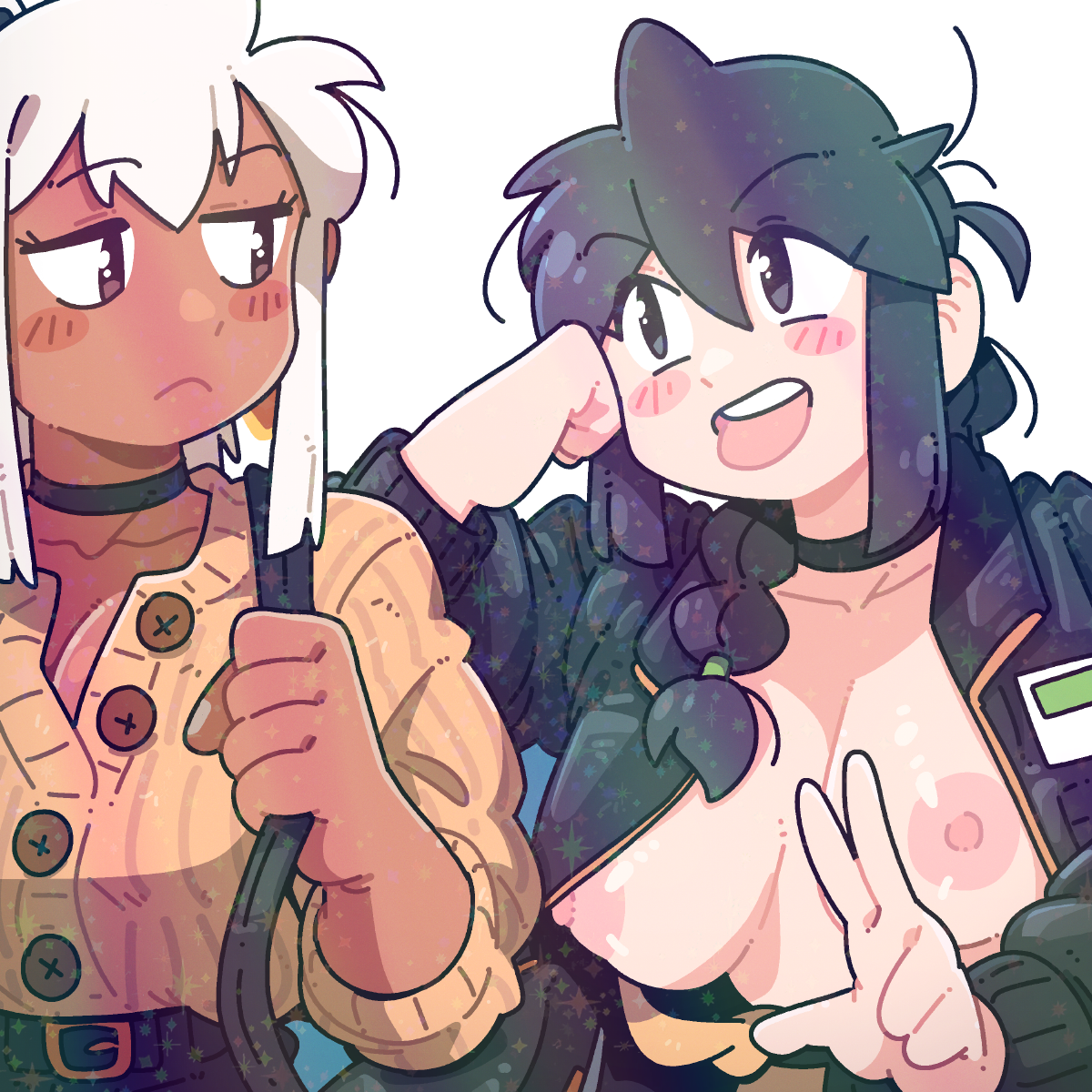 TONGUE OUT, PEACE SIGN UP STICKER! (BRYCE AND SCOTT)