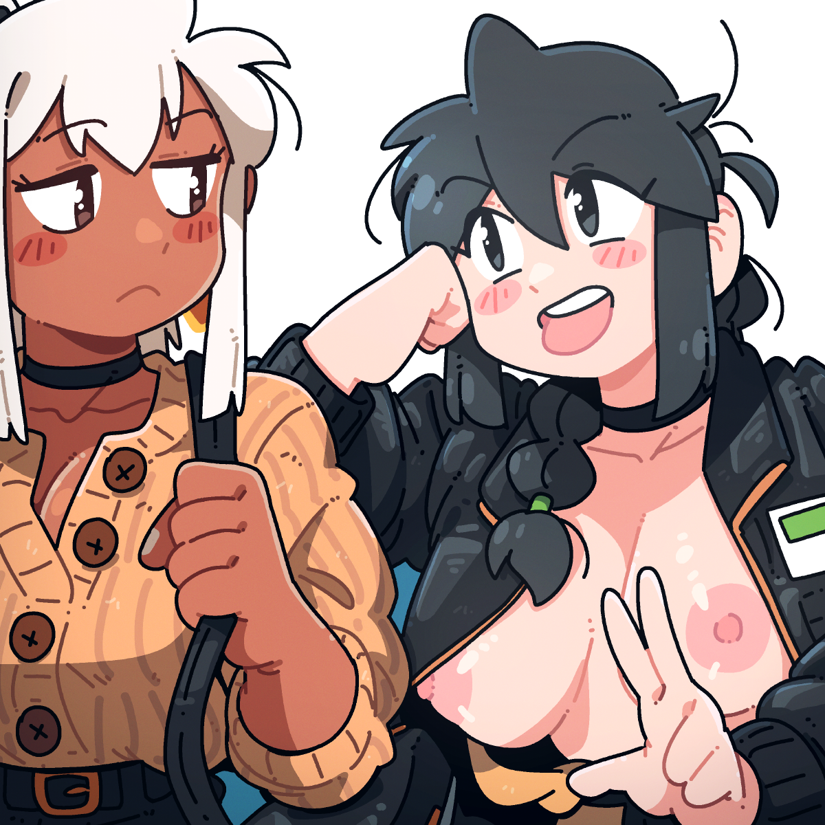 TONGUE OUT, PEACE SIGN UP STICKER! (BRYCE AND SCOTT)